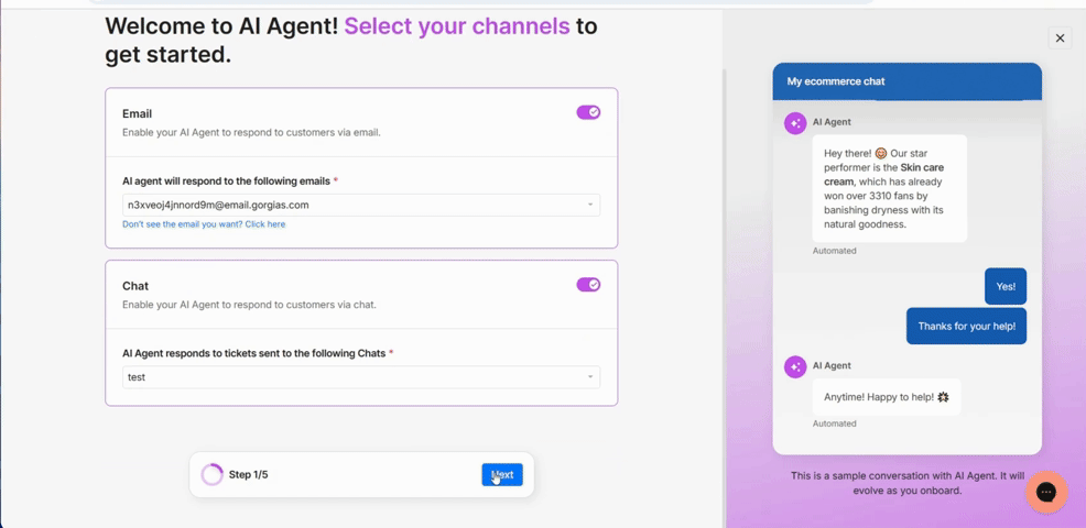 Gorgias chatbot customization
