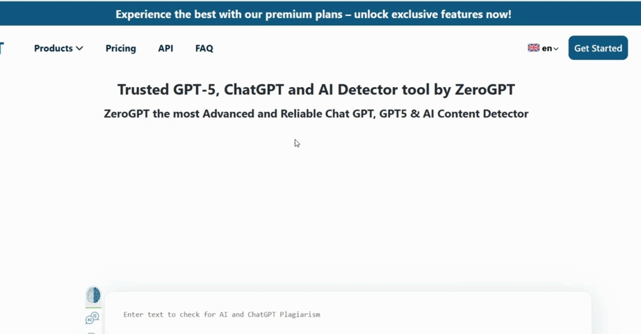 GPTZero dashboard