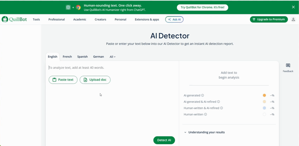 Winston AI detection results