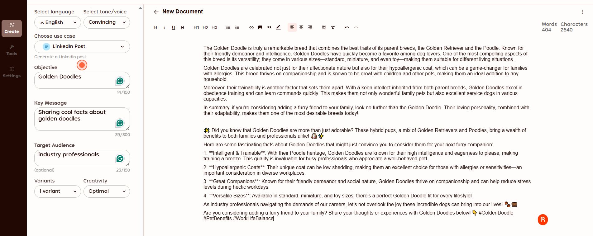 Claude blog post example